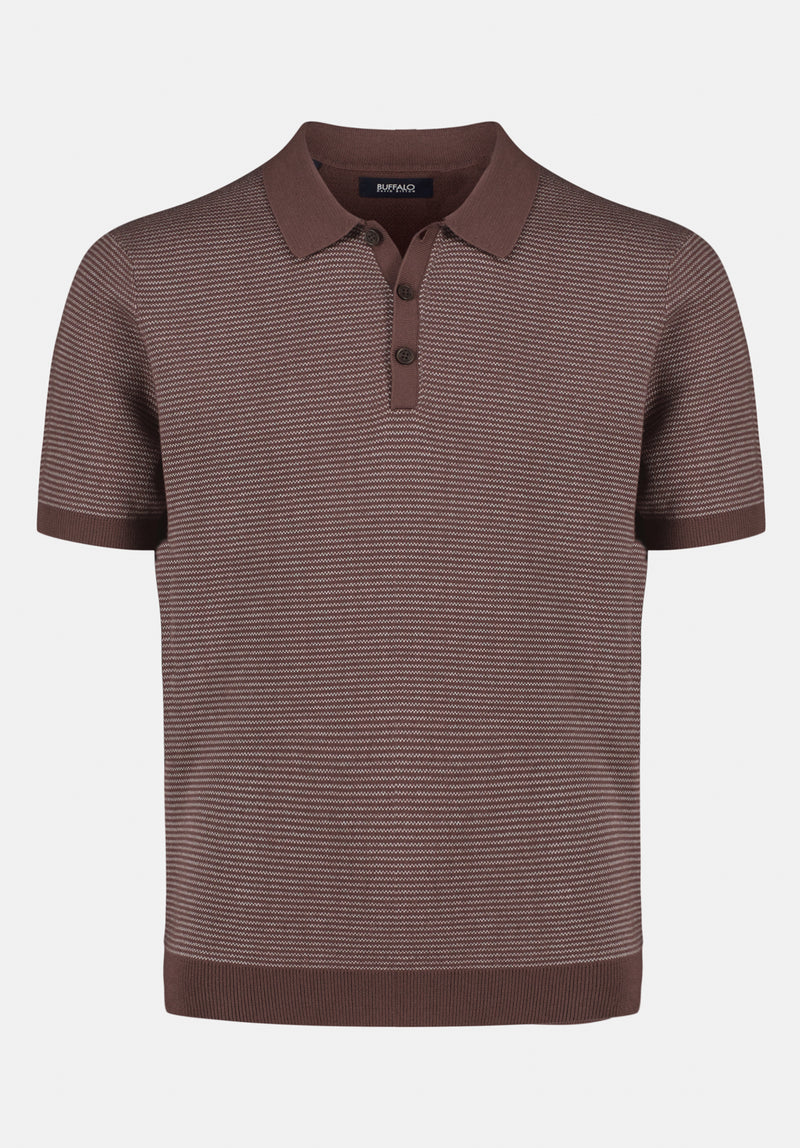 トップス BoTT MARLED KNIT POLO / BROWN fit=scale-down,w=1200