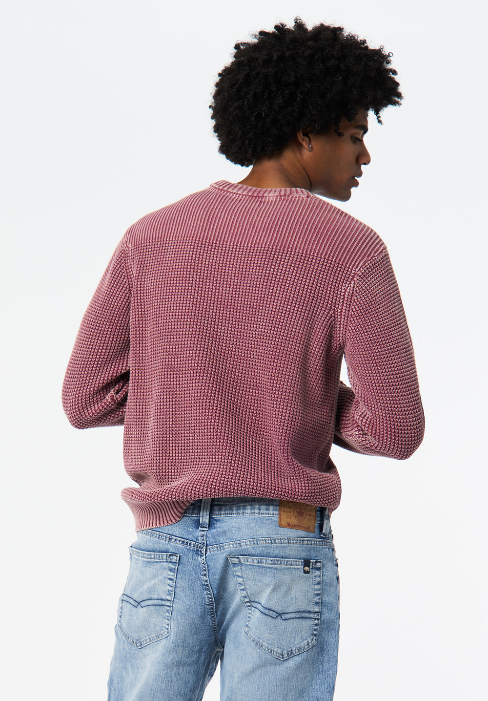 ミュージシャン HEAVY COTTON STRT VARIUS Washy Men's Textured Knit Sweater, Maroon Banner – Buffalo Jeans