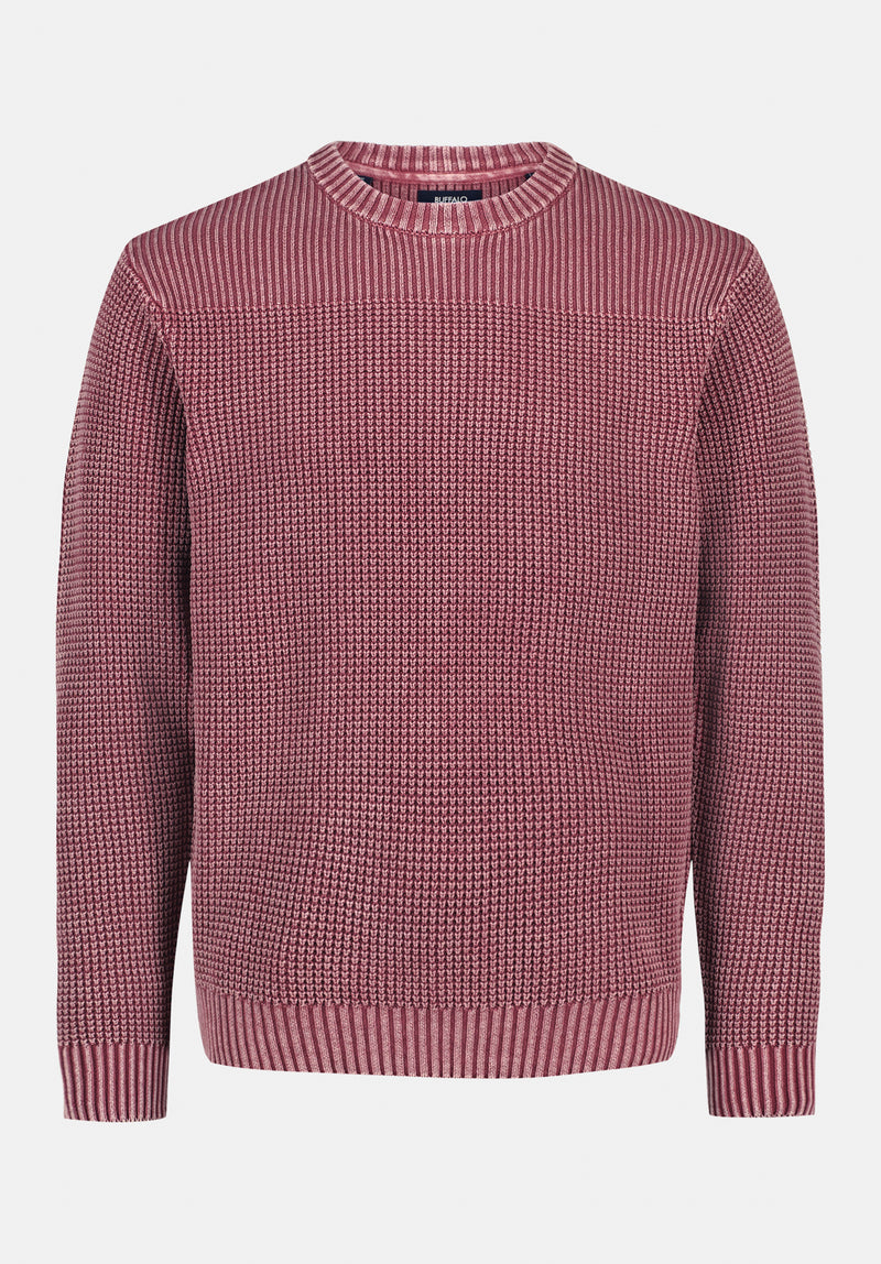 ミュージシャン HEAVY COTTON STRT VARIUS Washy Men's Textured Knit Sweater, Maroon Banner – Buffalo Jeans