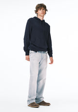 Wilbur Men's Knit Hoodie with Kangaroo Pocket color WHALE