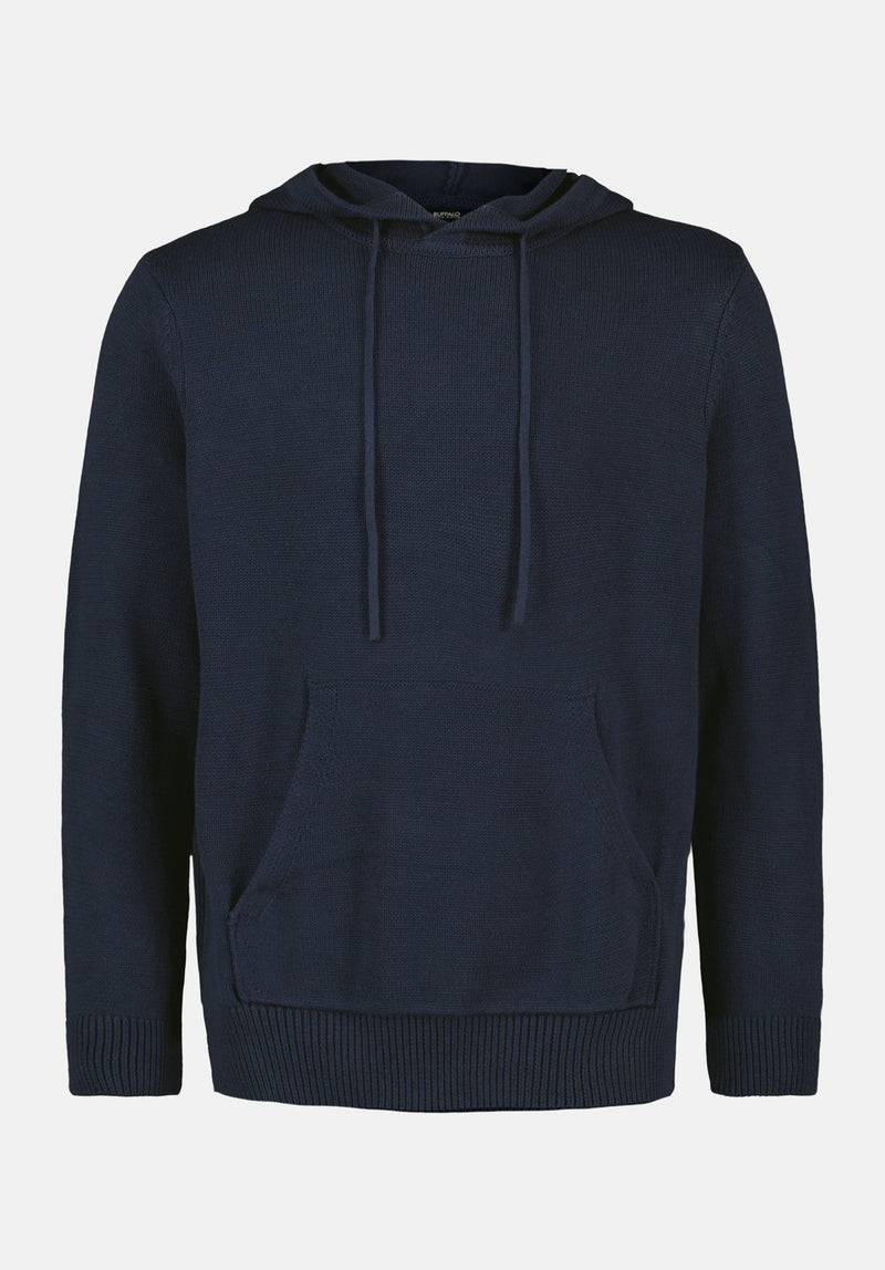 Wilbur Men's Knit Hoodie with Kangaroo Pocket color WHALE