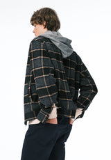 Jude Men's Boxy Plaid Jacket color CHARCOAL