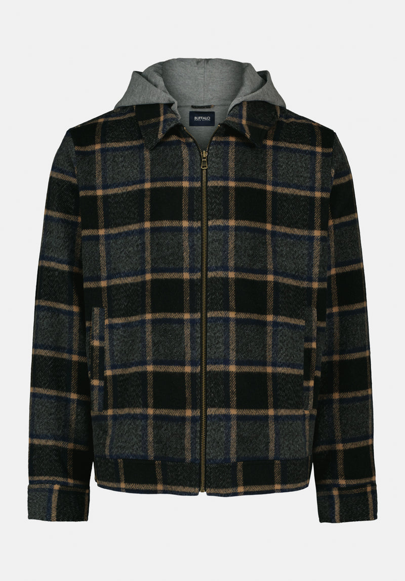 Jude Men's Boxy Plaid Jacket color CHARCOAL