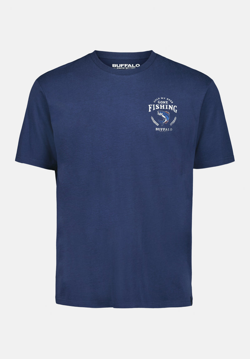 Tiernan Men's Graphic T-Shirt with Beer and Fishing Print color WHALE