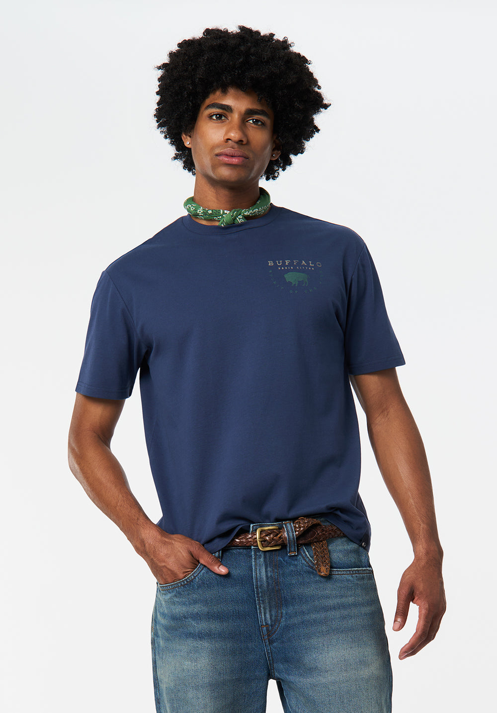 Tarek Men's Graphic T-Shirt with Smoke Snow Print, WHALE – Buffalo