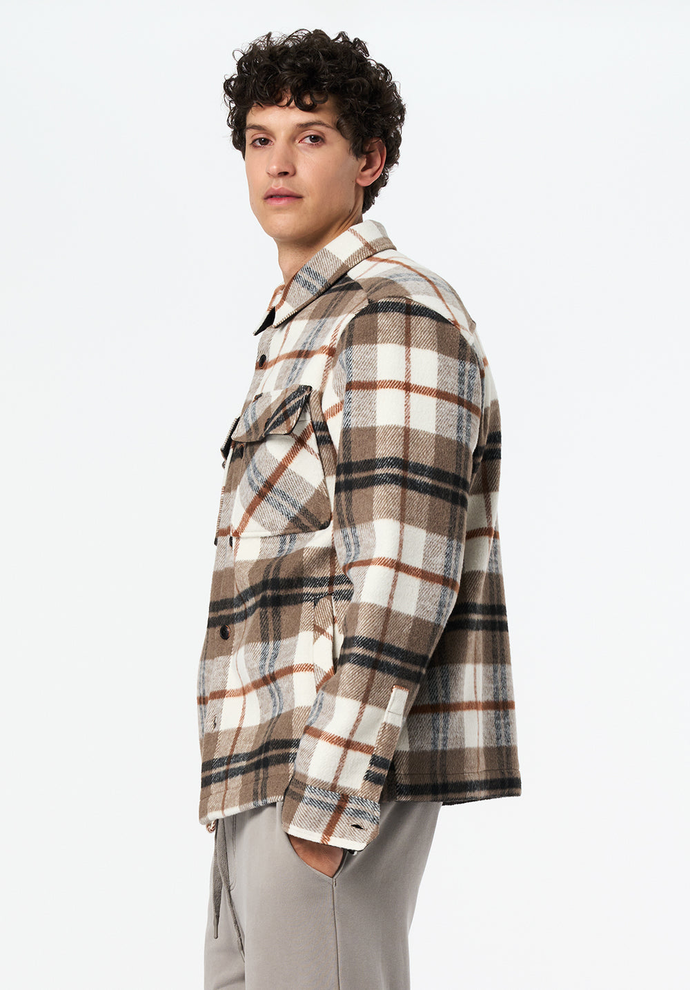 Jace Men's Plaid Shacket, Milk – Buffalo Jeans