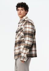 Jace Men's Plaid Shacket color MILK