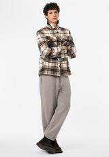 Jace Men's Plaid Shacket color MILK