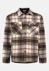 Jace Men's Plaid Shacket color MILK