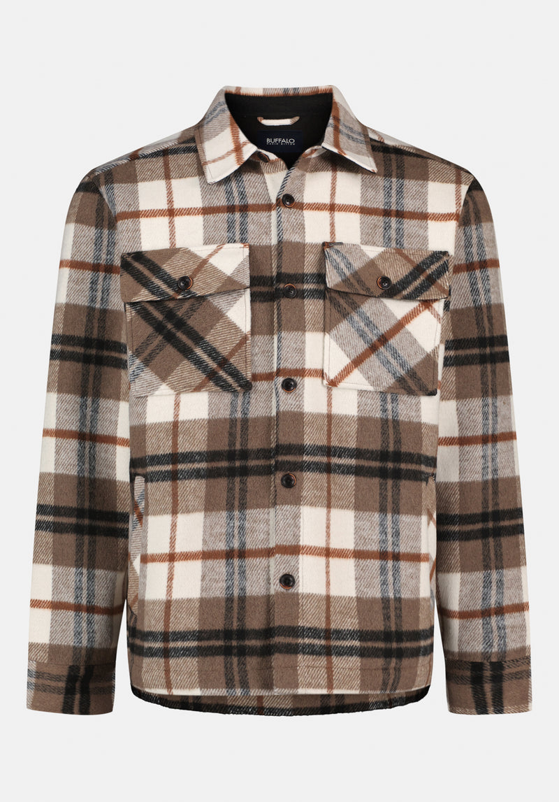 Buffalo David Bitton Men's Jace Plaid Button Front Shacket - Beige