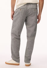 Pilsen Men's Linen-Blend Straight-Leg Pull-On Pants, Heather Black - BM24724