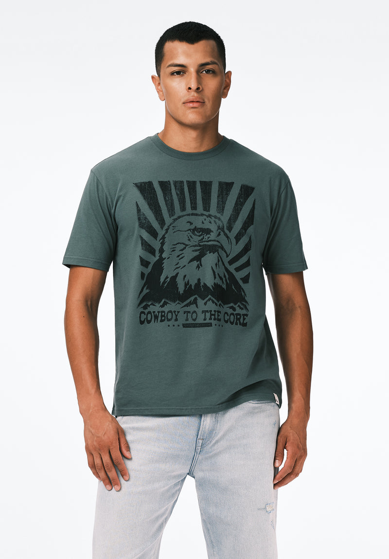 Trelan Men's Graphic T-Shirt with Eagle Print color DARK FOREST