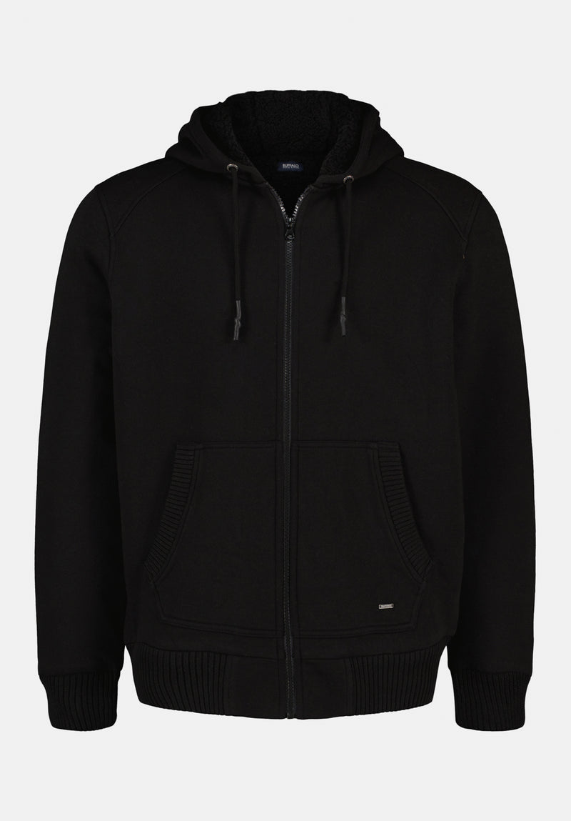 Fasox Men's Sherpa Lined Full-Zip Hoodie, Black – Buffalo Jeans
