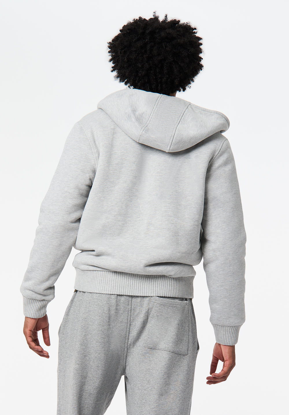 Fasox Men's Sherpa Lined Full-Zip Hoodie, Heather Grey – Buffalo Jeans