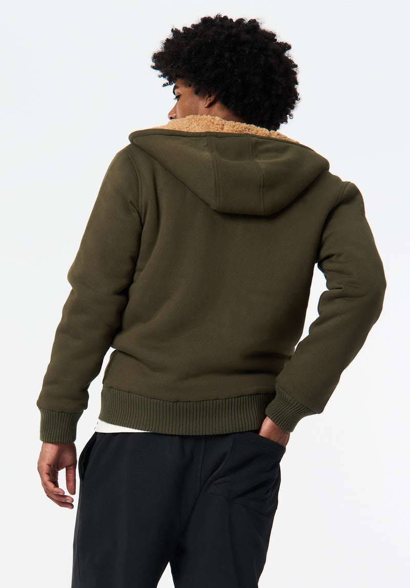 Fasox Men's Sherpa Lined Full-Zip Hoodie, Fern – Buffalo Jeans