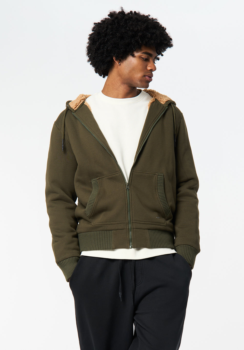 Fasox Men's Sherpa Lined Full-Zip Hoodie, Fern – Buffalo Jeans
