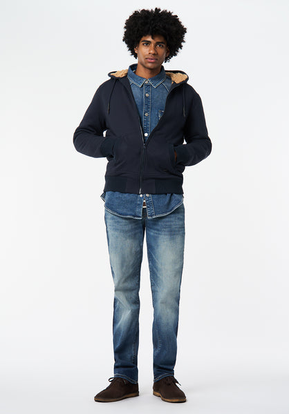 Fasox Men's Sherpa Lined Full-Zip Hoodie, Whale – Buffalo Jeans