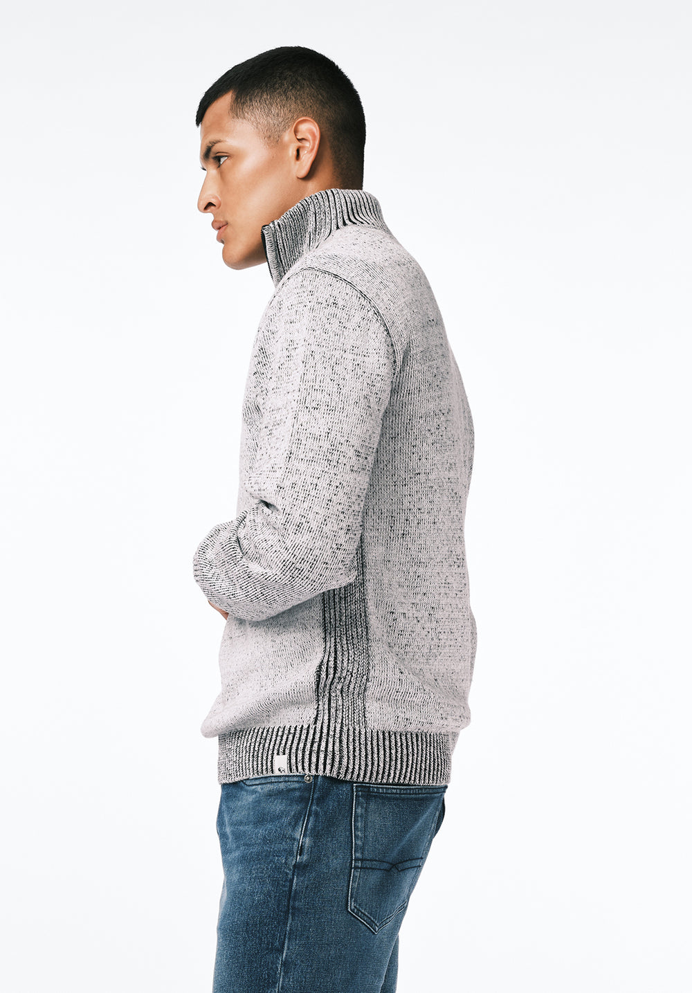 Wello Men's Quarter-Zip Ribbed Knit Sweater, CHARLIE – Buffalo Jeans