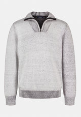 Wello Men's Quarter-Zip Ribbed Knit Sweater color CHARLIE
