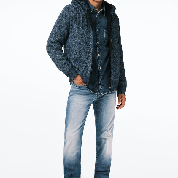 Walmick Men's Sherpa Lined Full-Zip Sweater Hoodie, Mirage