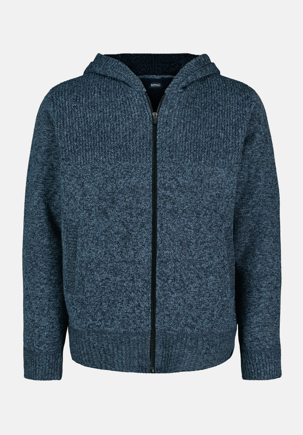 Walmick Men's Full-Zip Knit Hooded Jacket with Sherpa Lining
