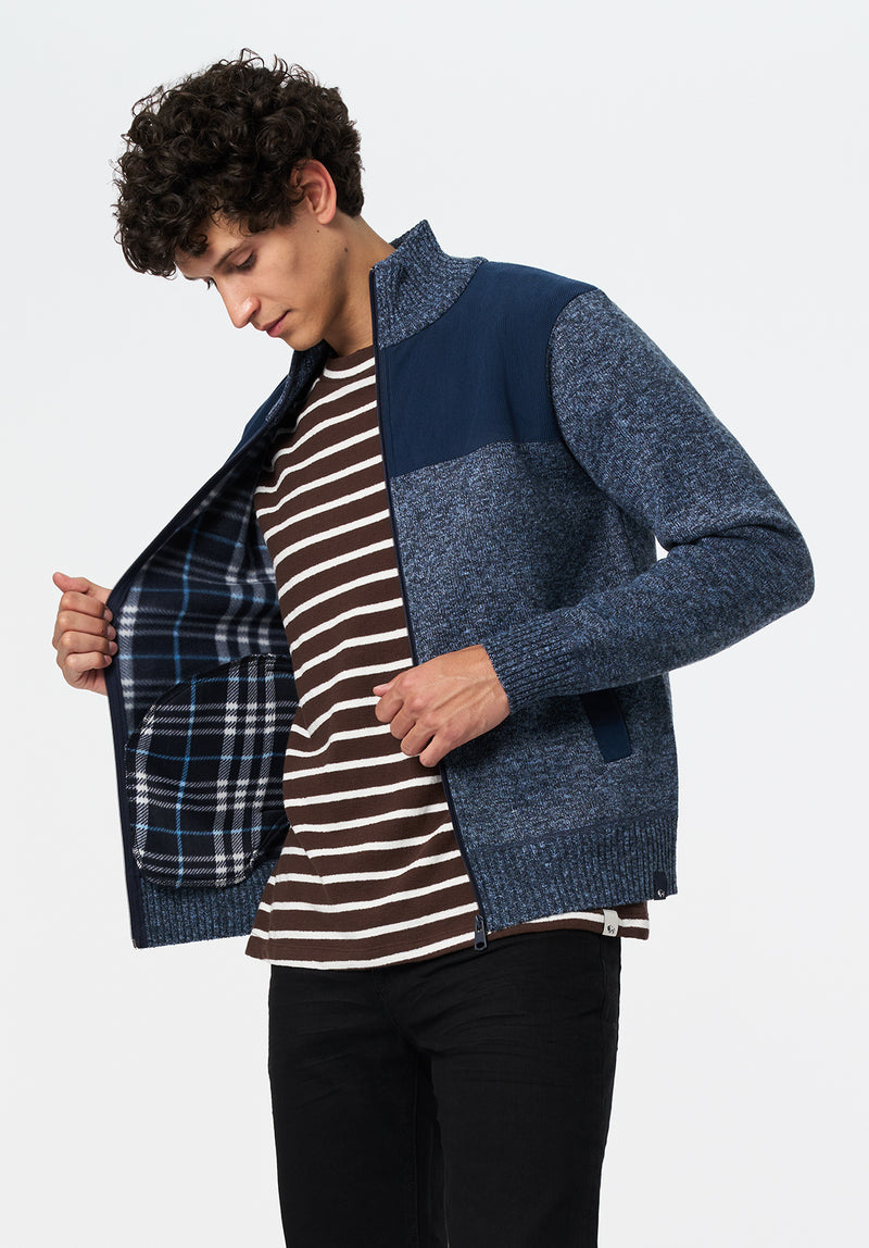 Wando Men's Relaxed Full-Zip Knit Jacket, WHALE – Buffalo Jeans