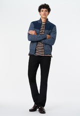 Wando Men's Relaxed Full-Zip Knit Jacket color WHALE