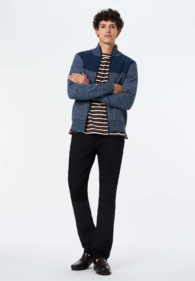 Wando Men's Relaxed Full-Zip Knit Jacket, WHALE – Buffalo Jeans