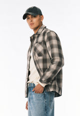 Samuel Men’s Plaid Long-Sleeve Shirt, Charcoal - BM24753