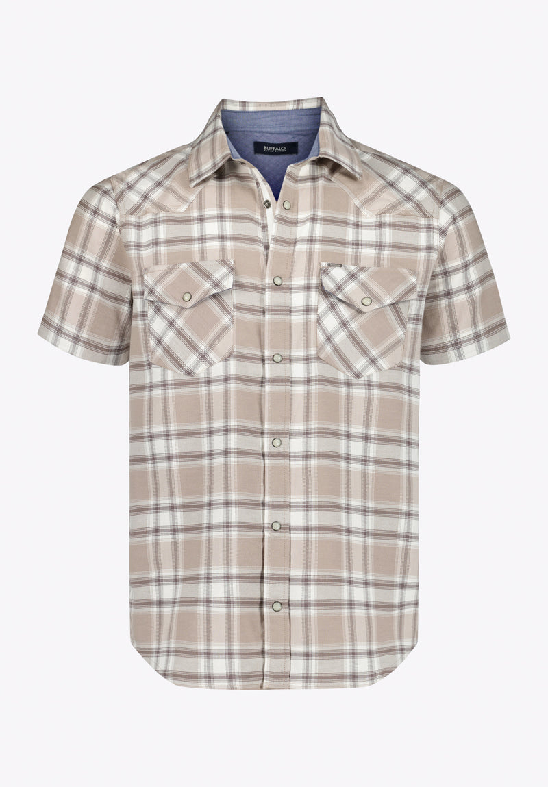 Stanley Men's Short-Sleeve Plaid Western Shirt, Ardent - BM24756