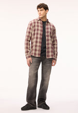 Buffalo David Bitton Saroz Men's Plaid Long Sleeve Shirt, Decadent Chocolate 