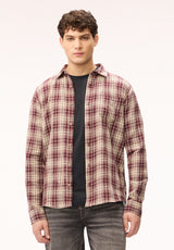 Buffalo David Bitton Saroz Men's Plaid Long Sleeve Shirt, Decadent Chocolate 
