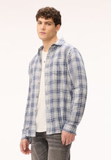 Buffalo Men Shirts Blue Woven Woven Long Sleeve Long Sleeve Chest Pocket