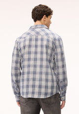 Buffalo Men Shirts Blue Woven Woven Long Sleeve Long Sleeve Chest Pocket