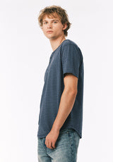 Buffalo David Bitton Kehlani Men’s Striped Short Sleeve Henley COLOR Vintage Indigo 