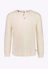 Kendro Men’s Long-Sleeve Henley Top, Buttercream - BM24762