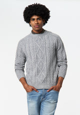 Walder Men's Relaxed Cable Knit Sweater color CHARLIE