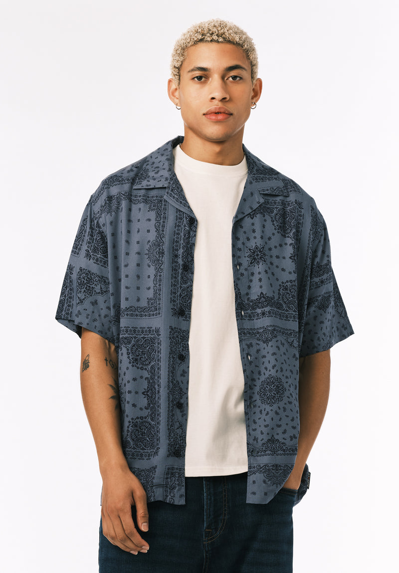 Sandro Men's Short Sleeve Printed Camp Shirt, Mirage – Buffalo Jeans