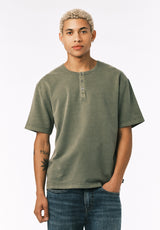Buffalo David Bitton Kandor Men’s Short Sleeve Henley COLOR Army Green 