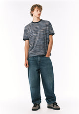 Buffalo David Bitton Kirion Men’s Striped Tee COLOR Faded Denim 