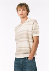 Buffalo David Bitton Wildero Men's Short Sleeve Sweater Polo COLOR Moonbeam 