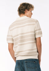Buffalo David Bitton Wildero Men's Short Sleeve Sweater Polo COLOR Moonbeam 