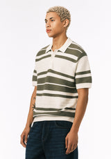 Buffalo David Bitton Wildero Men's Short Sleeve Sweater Polo COLOR Army Green 