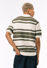 Buffalo David Bitton Wildero Men's Short Sleeve Sweater Polo COLOR Army Green 