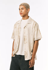 Buffalo David Bitton Sandro Men’s Printed Short Sleeve Camp Shirt COLOR Boulder 