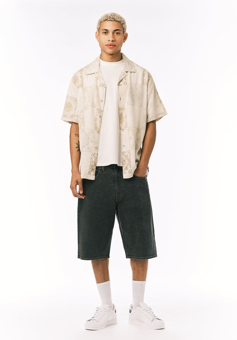 BUFFALO BOBS　半袖シャツ　ラインストーン　スカル Sandro Short Sleeve Printed Camp Shirt – Buffalo Jeans
