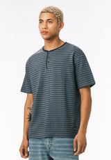Buffalo David Bitton Kandido Men’s Striped Short Sleeve Henley COLOR Mirage 