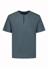 Buffalo David Bitton Kandido Men’s Striped Short Sleeve Henley COLOR Mirage 