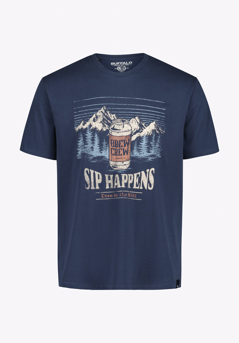 トップス TheThreeRobbers STAG BUFFALO SHIRT Tappens Men's Graphic T-Shirt with Sip Happens Print, Whale