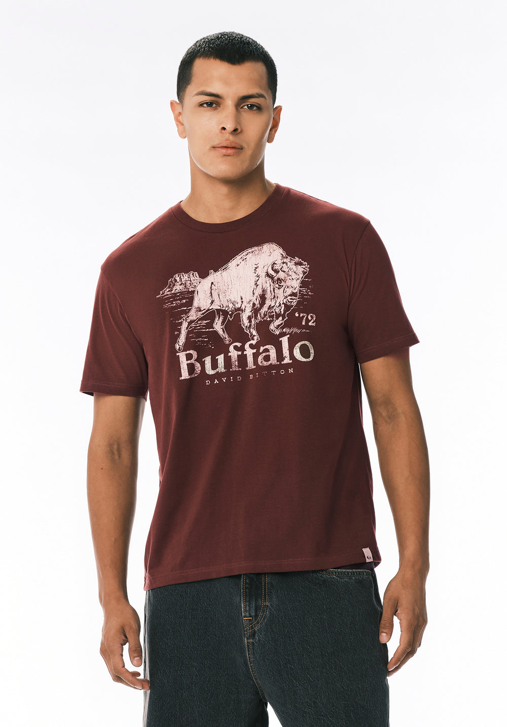 Turbaco Men's Buffalo Print Graphic Tee, Decadent Chocolate